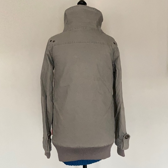 Hoi Polloi Bomber/Cargo Jacket Khaki-Gray Size 6 Small Sturdy Military Style - Picture 6 of 16